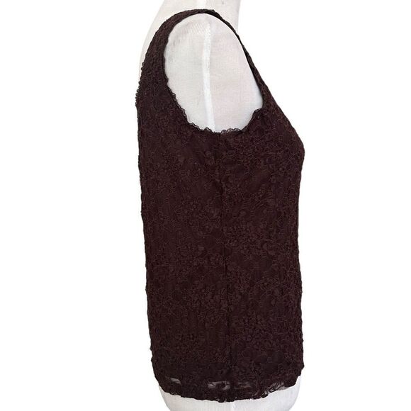 Sequence Beaded Lace Brown Tank Top - Picture 2 of 6